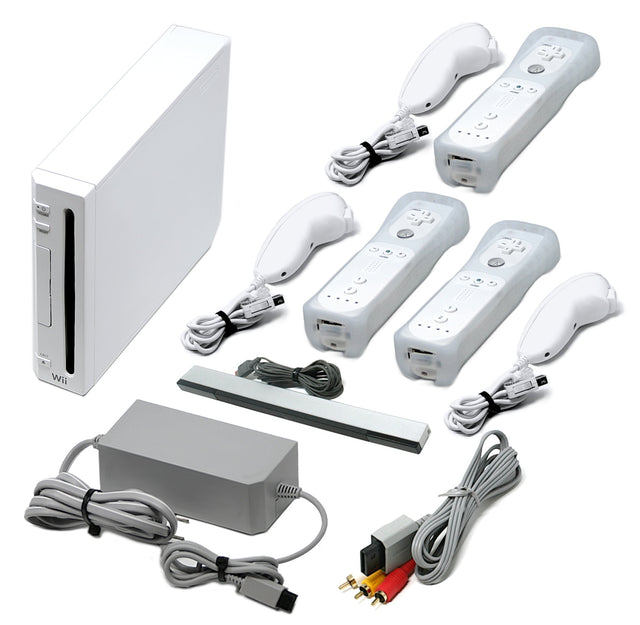 Wii Console White + Choose Voomwa Remotes - Wii Sports, New Super Mario, or Mario Kart (Refurbished - Excellent)