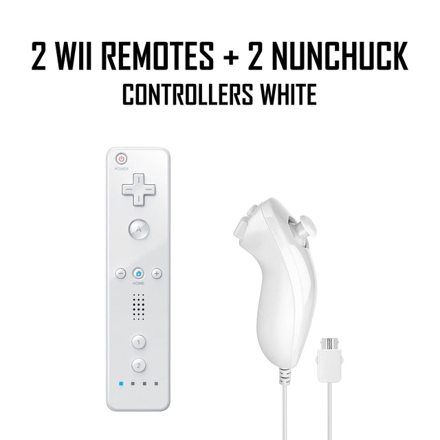Wii Console White + Choose Voomwa Remotes - Wii Sports, New Super Mario, or Mario Kart (Refurbished - Excellent)