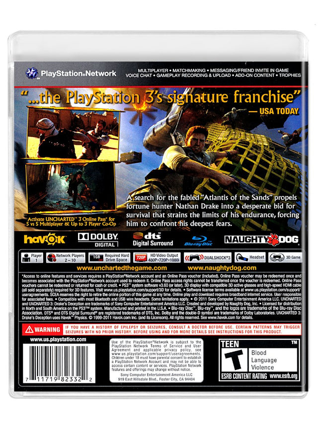 Uncharted 3 Drakes Deception - PlayStation 3 (Refurbished)