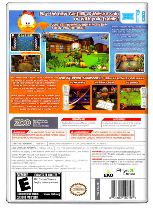 Garfield Show Threat of Space Lasagna - Nintendo Wii (Refurbished)