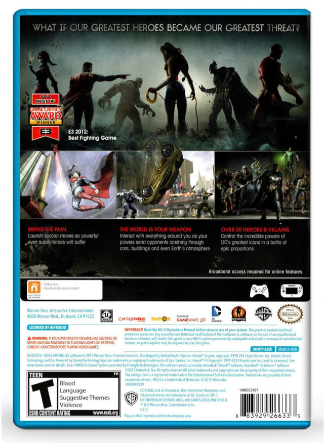 Injustice Gods Among Us - Nintendo Wii U (Refurbished)