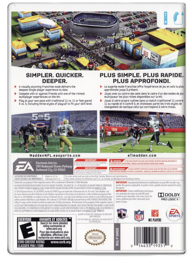 Madden NFL 11 - Nintendo Wii (Refurbished)