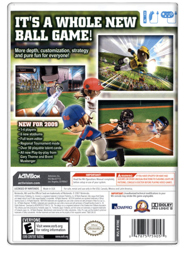 Little League World Series Baseball 2009 - Nintendo Wii (Refurbished)