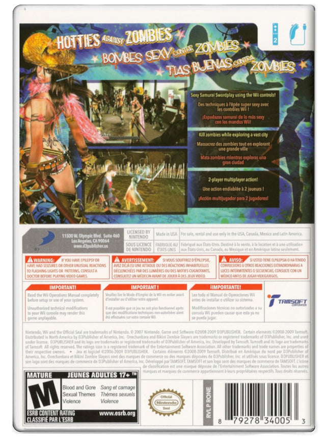 OneChanbara Bikini Zombie Slayers - Nintendo Wii (Refurbished)