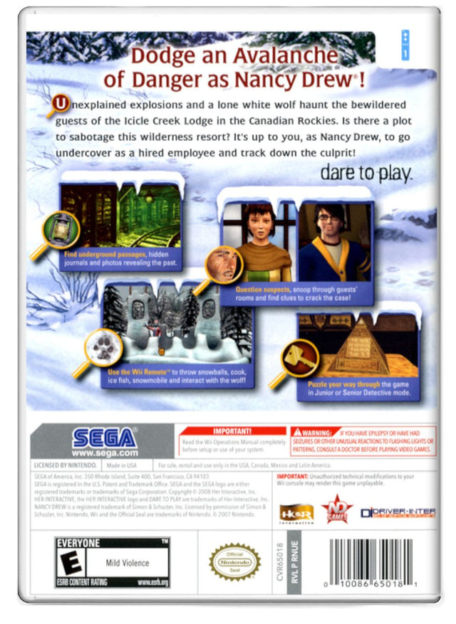 Nancy Drew The White Wolf of Icicle Creek - Nintendo Wii (Refurbished)