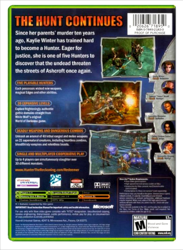 Hunter The Reckoning Redeemer - Xbox (Refurbished)