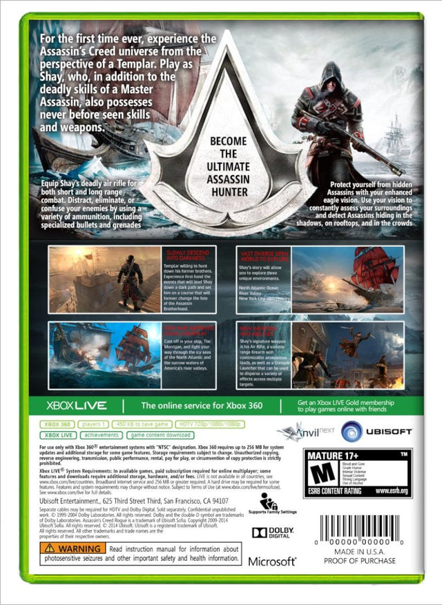 Assassins Creed Rogue - Xbox 360 (Refurbished)