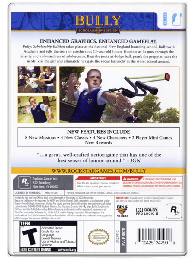 Bully Scholarship Edition - Nintendo Wii (Refurbished)