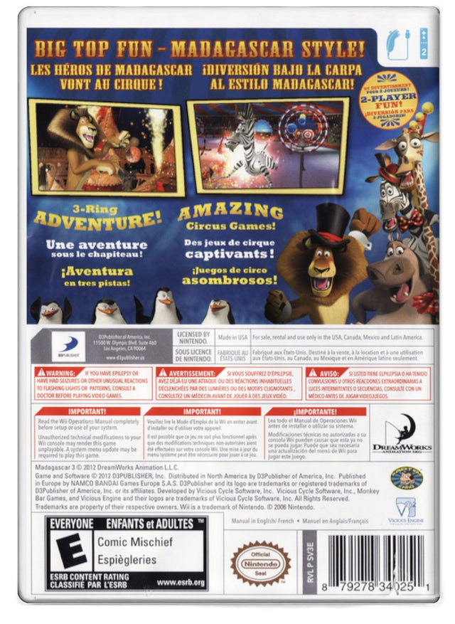 Madagascar 3 - Nintendo Wii (Refurbished)