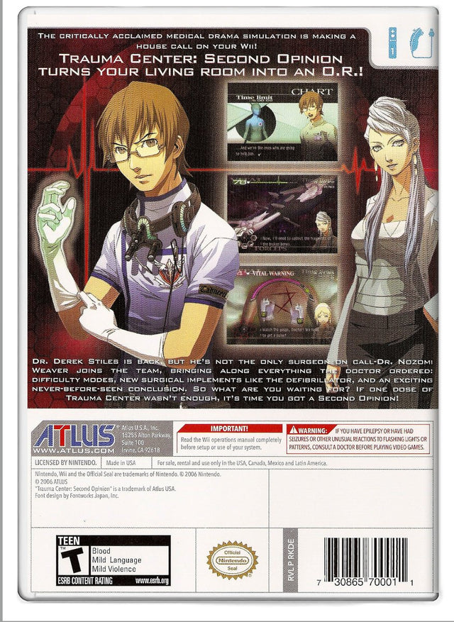 Trauma Center Second Opinion - Nintendo Wii (Refurbished)