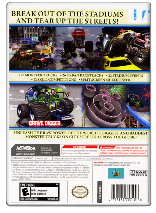 Monster Jam Urban Assault - Nintendo Wii (Refurbished)