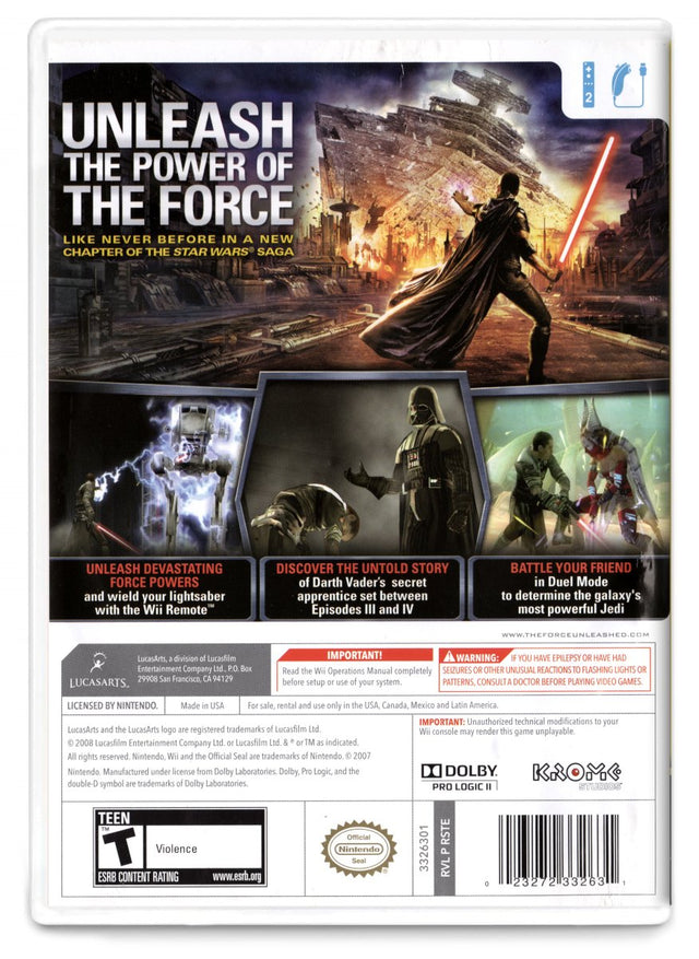 Star Wars: The Force Unleashed - Nintendo Wii (Refurbished)