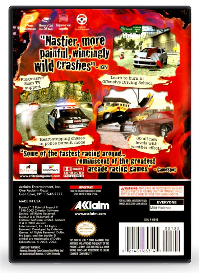 Burnout 2 Point of Impact - Nintendo GameCube (Refurbished)
