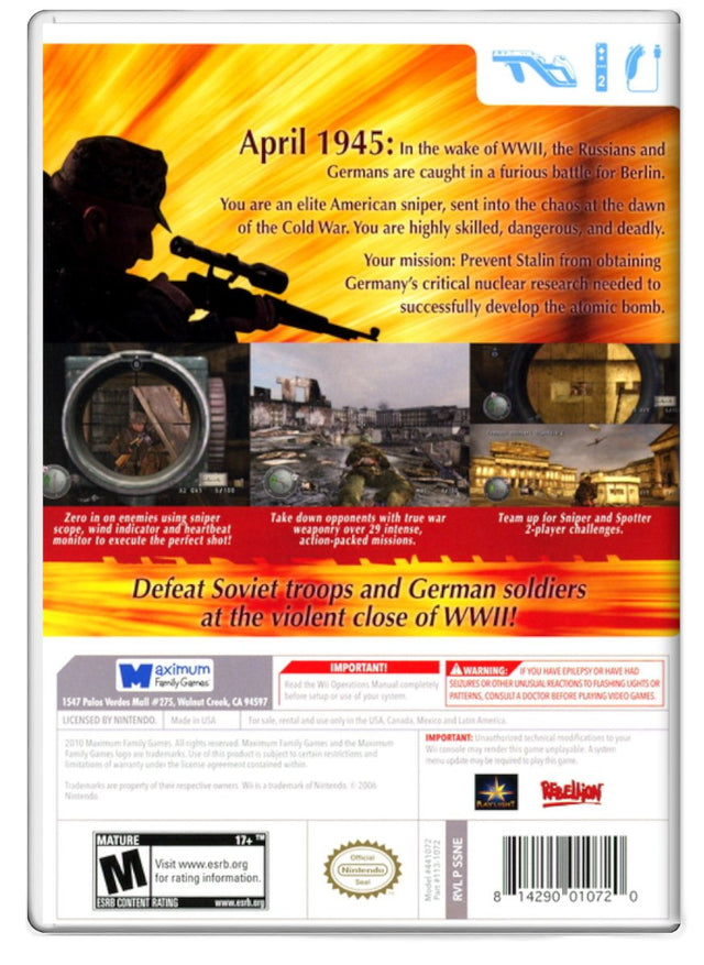 Sniper Elite - Nintendo Wii (Refurbished)