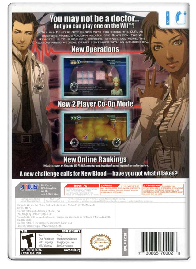 Trauma Center New Blood - Nintendo Wii (Refurbished)