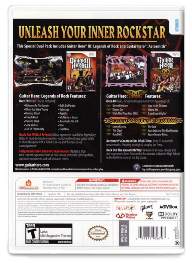 Guitar Hero III and Guitar Hero Aerosmith Dual Pack - Nintendo Wii (Refurbished)