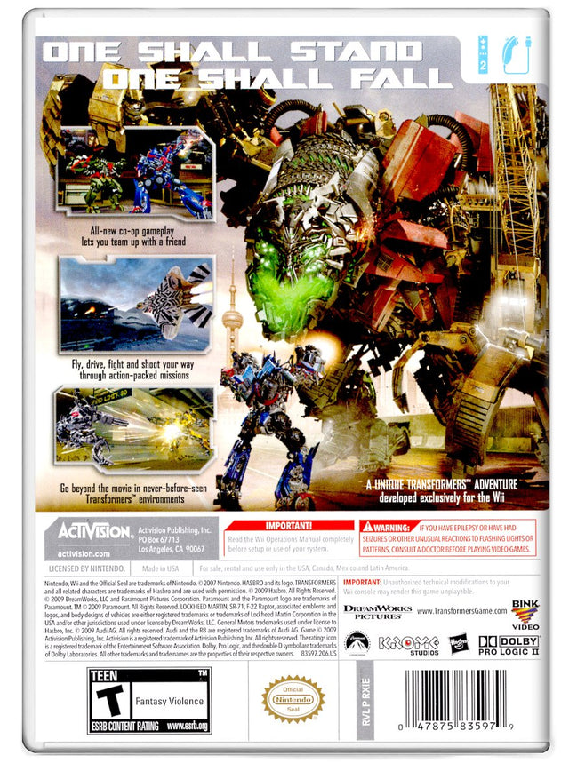 Transformers: Revenge of the Fallen - Nintendo Wii (Refurbished)