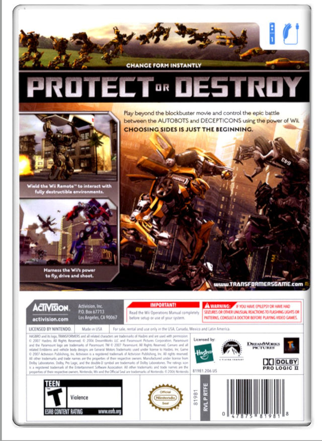 Transformers: The Game - Nintendo Wii (Refurbished)