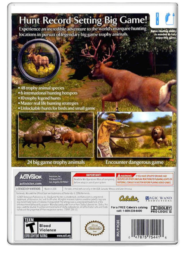 Cabela's Big Game Hunter - Nintendo Wii (Refurbished)