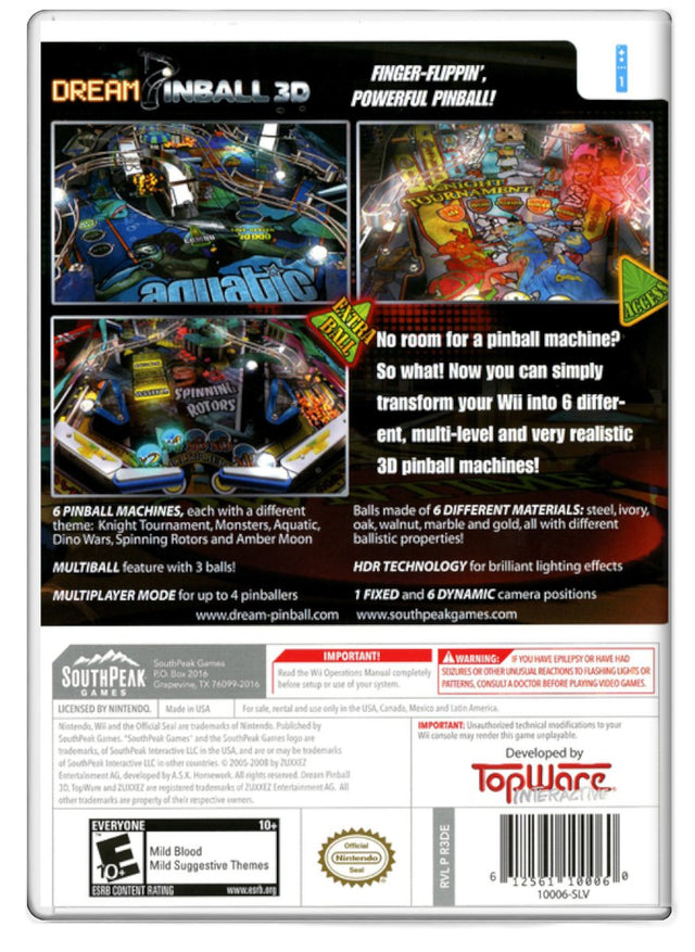 Dream Pinball 3d - Nintendo Wii (Refurbished)