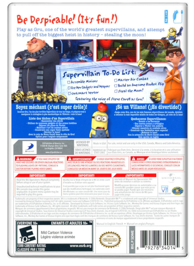 Despicable Me the Game - Nintendo Wii (Refurbished)
