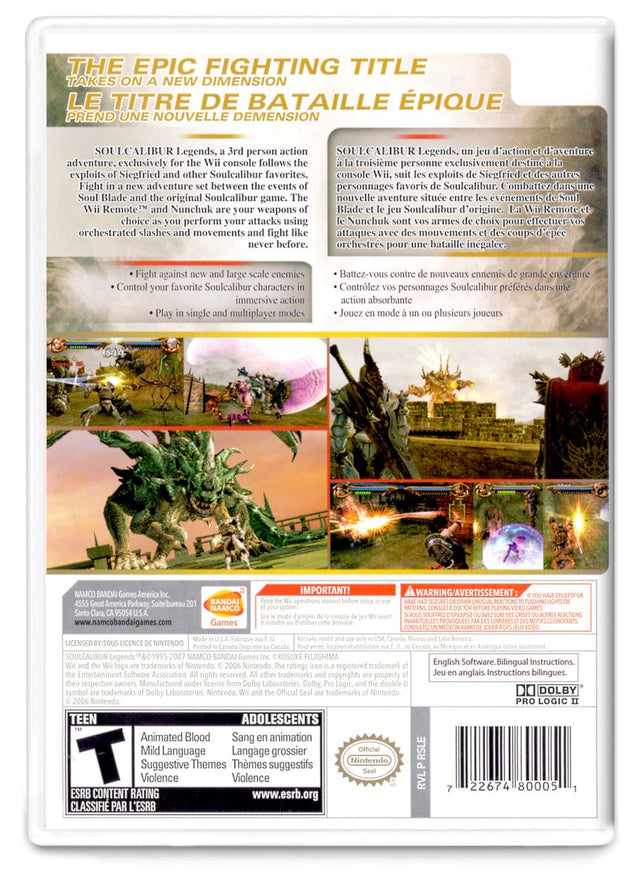 Soulcalibur Legends - Nintendo Wii (Refurbished)