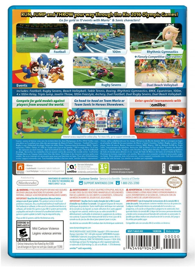 Mario and Sonic at the Rio 2016 Olympic Games - Nintendo Wii U (Refurbished)
