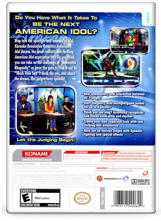 Karaoke Revolution American Idol Encore - Nintendo Wii (Refurbished)