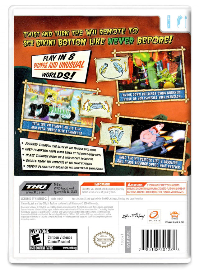 SpongeBob Squarepants: Creature from Krusty Krab - Nintendo Wii (Refurbished)