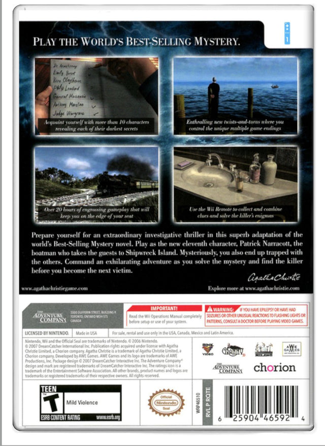 Agatha Christie And Then There Were None - Nintendo Wii (Refurbished)