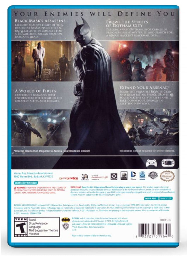 Batman Arkham Origins - Nintendo Wii U (Refurbished)