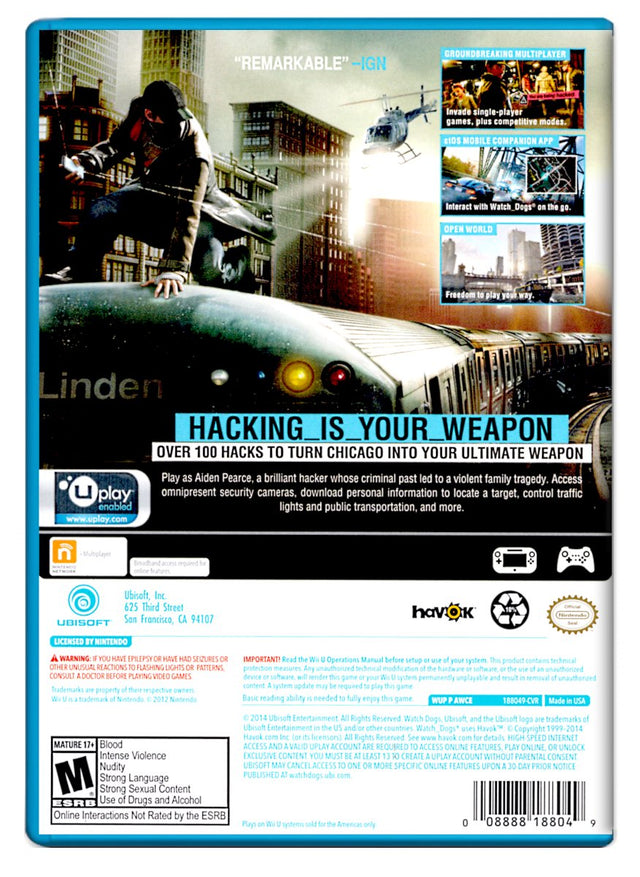 Watch Dogs - Nintendo Wii U (Refurbished)