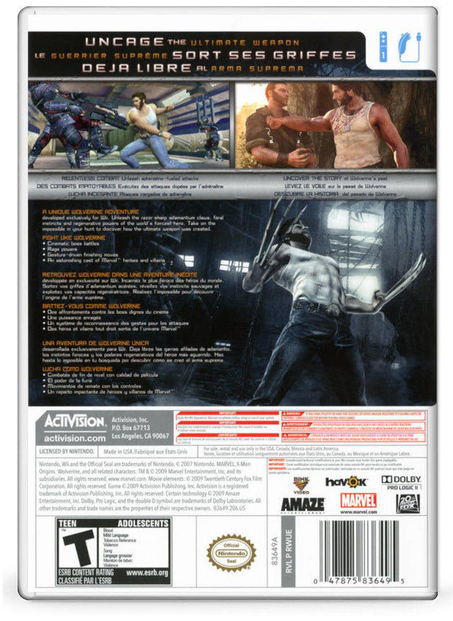 X-Men Origins: Wolverine - Nintendo Wii (Refurbished)