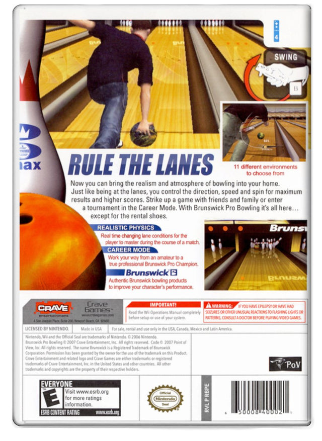 Brunswick Pro Bowling - Nintendo Wii (Refurbished)