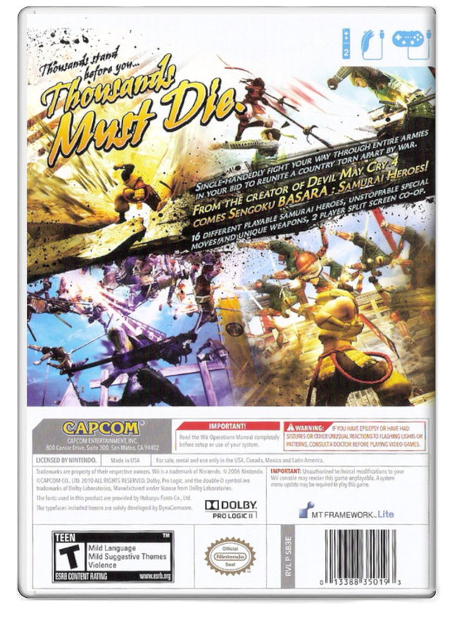 Sengoku Basara: Samurai Heroes - Nintendo Wii (Refurbished)