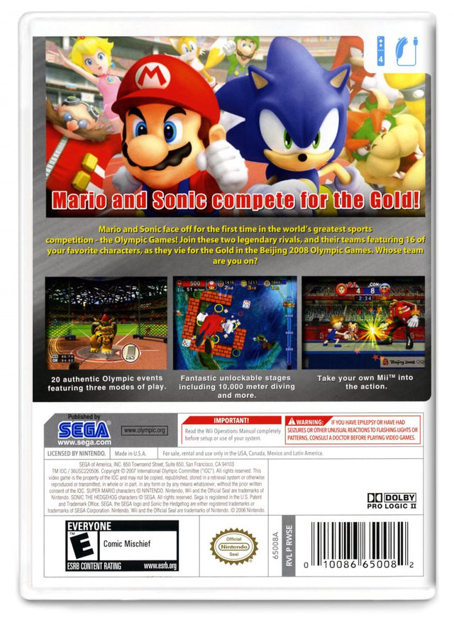 Mario And Sonic At The Olympic Games - Nintendo Wii (Refurbished)