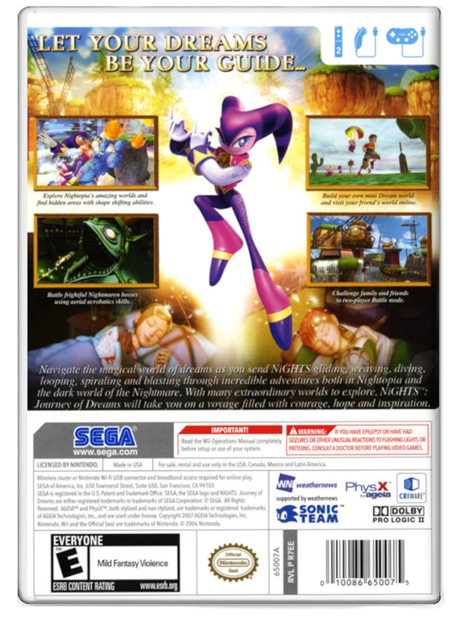 Nights Journey of Dreams - Nintendo Wii (Refurbished)