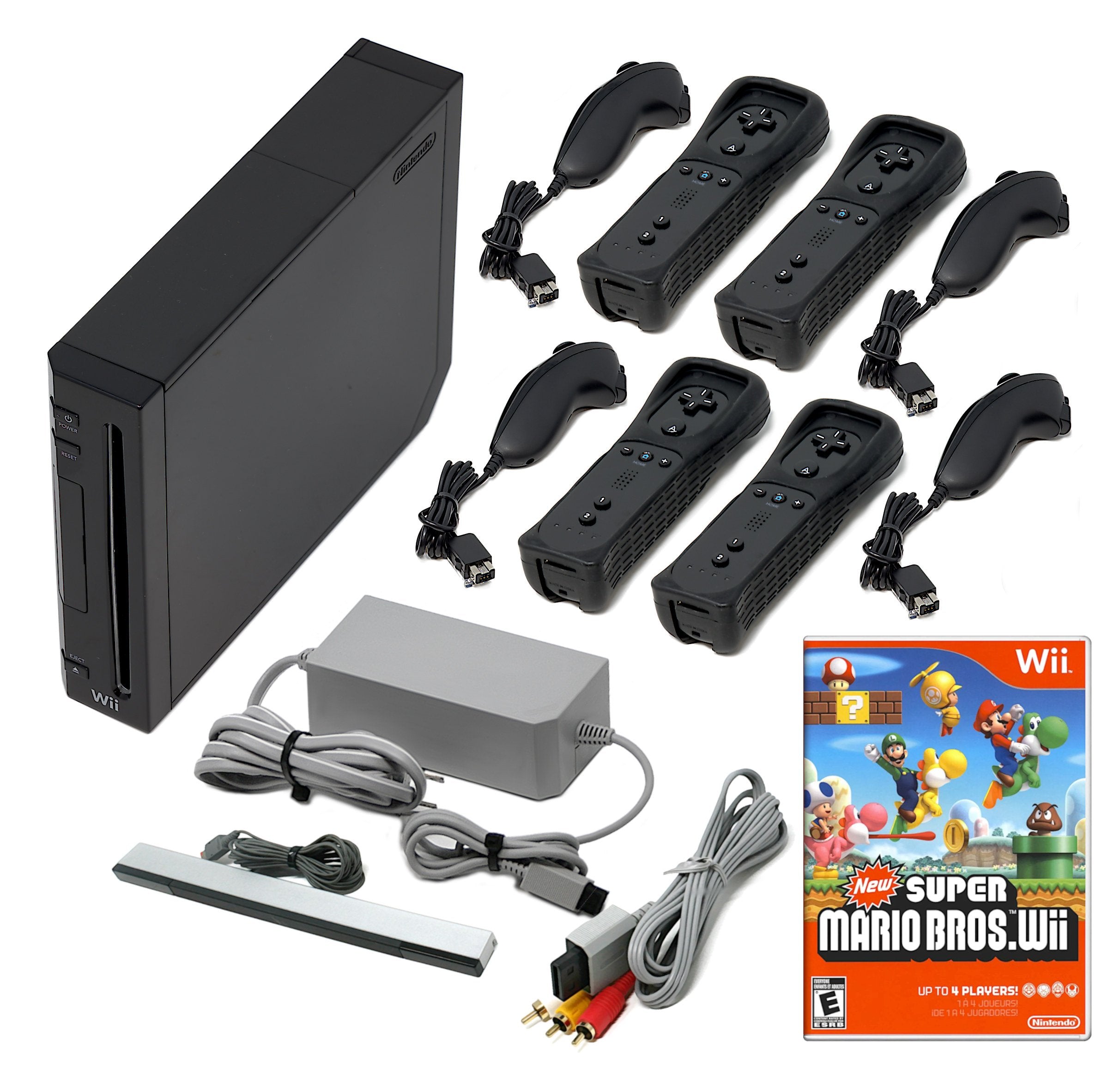 Wiiセット Wii Console Black - Choose 1 to 4 Voomwa Remotes - Wii Sports, New Sup