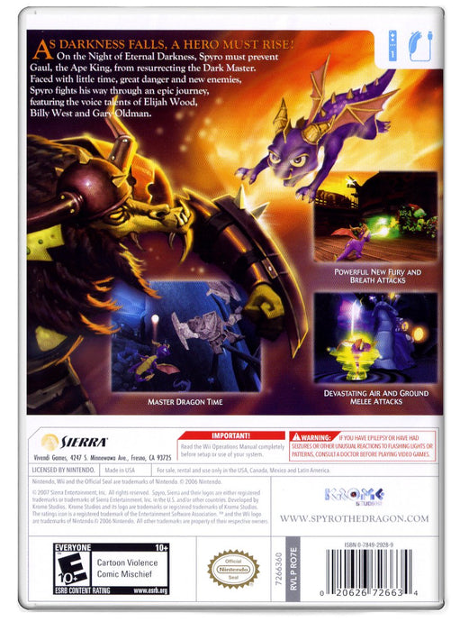 Legend of Spyro Eternal Night - Nintendo Wii (Refurbished)