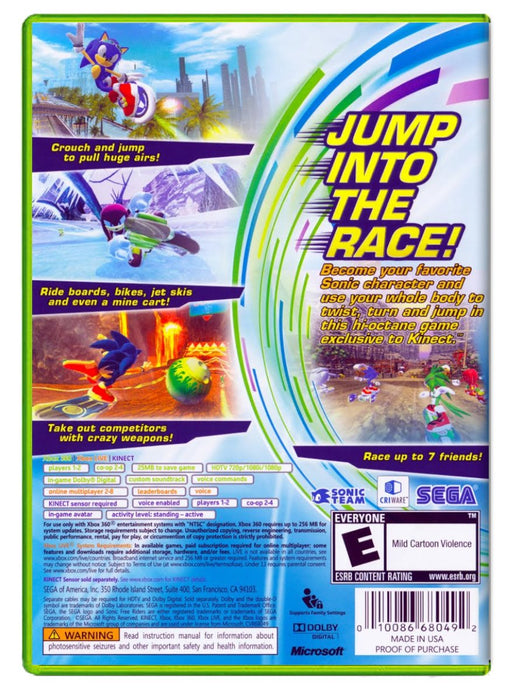 Sonic Free Riders - Xbox 360 (Refurbished)