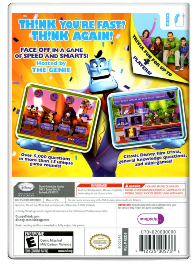Disney Think Fast - Nintendo Wii (Refurbished)