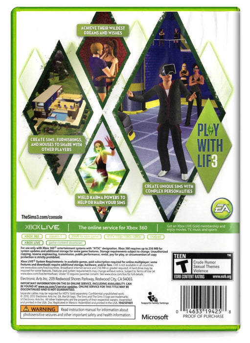 Sims 3 - Xbox 360 (Refurbished)