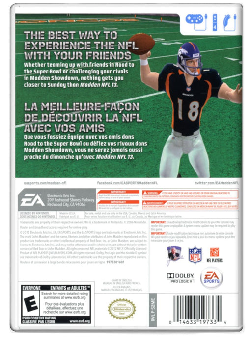 Madden NFL 13 Wii (Refurbished)