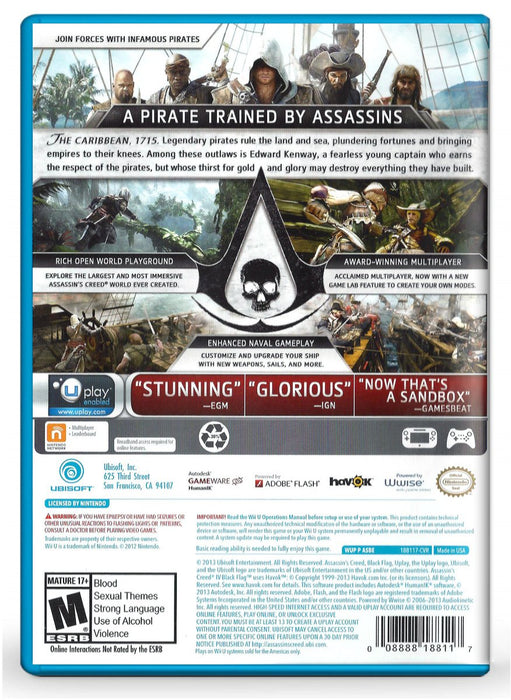 Assassins Creed IV Black Flag - Nintendo Wii U (Refurbished)