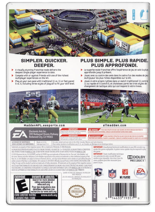 Madden NFL 11 - Nintendo Wii (Refurbished)