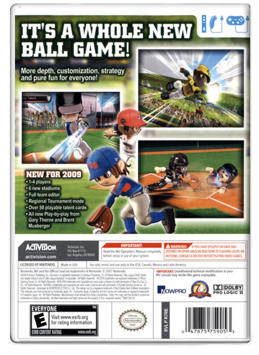 Little League World Series Baseball 2009 - Nintendo Wii (Refurbished)