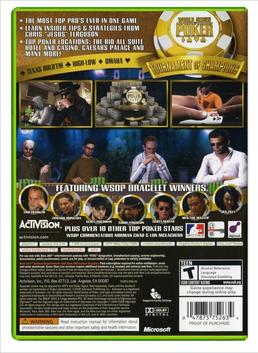 World Series of Poker Tournament of Champions - Xbox 360 (Refurbished)