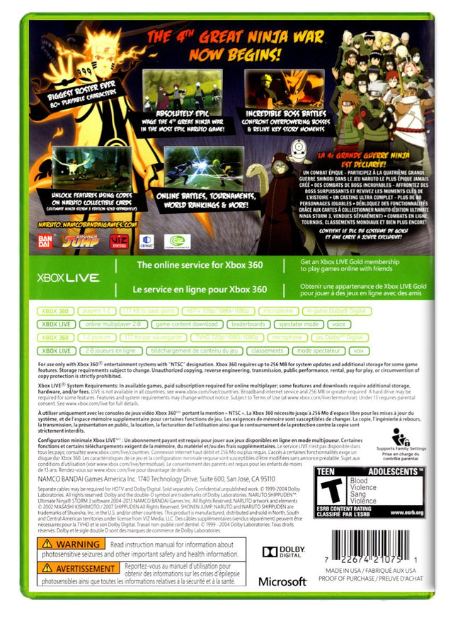 Naruto Ultimate Ninja Storm 3 - Xbox 360 (Refurbished)