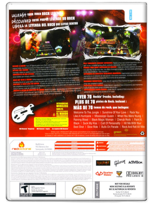 Guitar Hero III: Legends of Rock - Nintendo Wii (Refurbished)