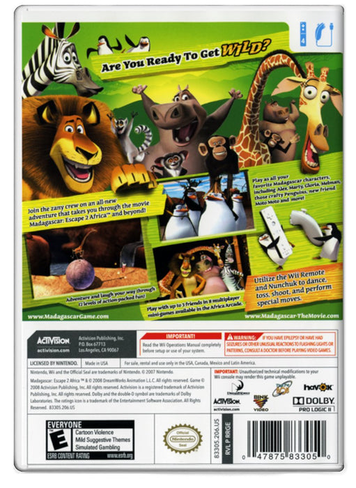 Madagascar 2: Escape 2 Africa - Nintendo Wii (Refurbished)